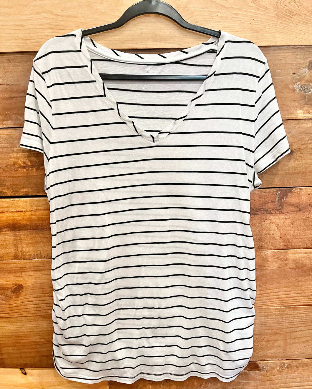 Isabel Maternity White Striped Shirt Size XXL