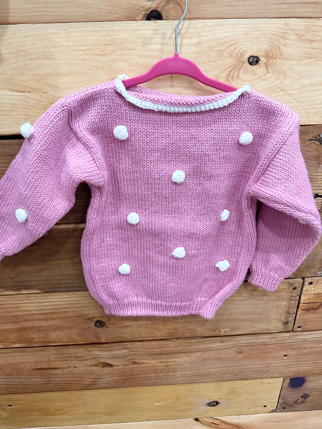 Dark Pink Pom Pom Knit Sweater Size 4