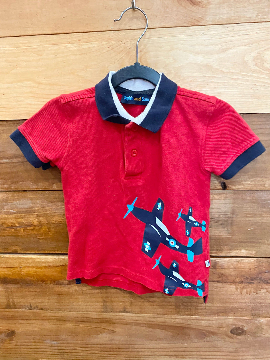 Sophie & Sam Red Airplane Shirt Size 3T