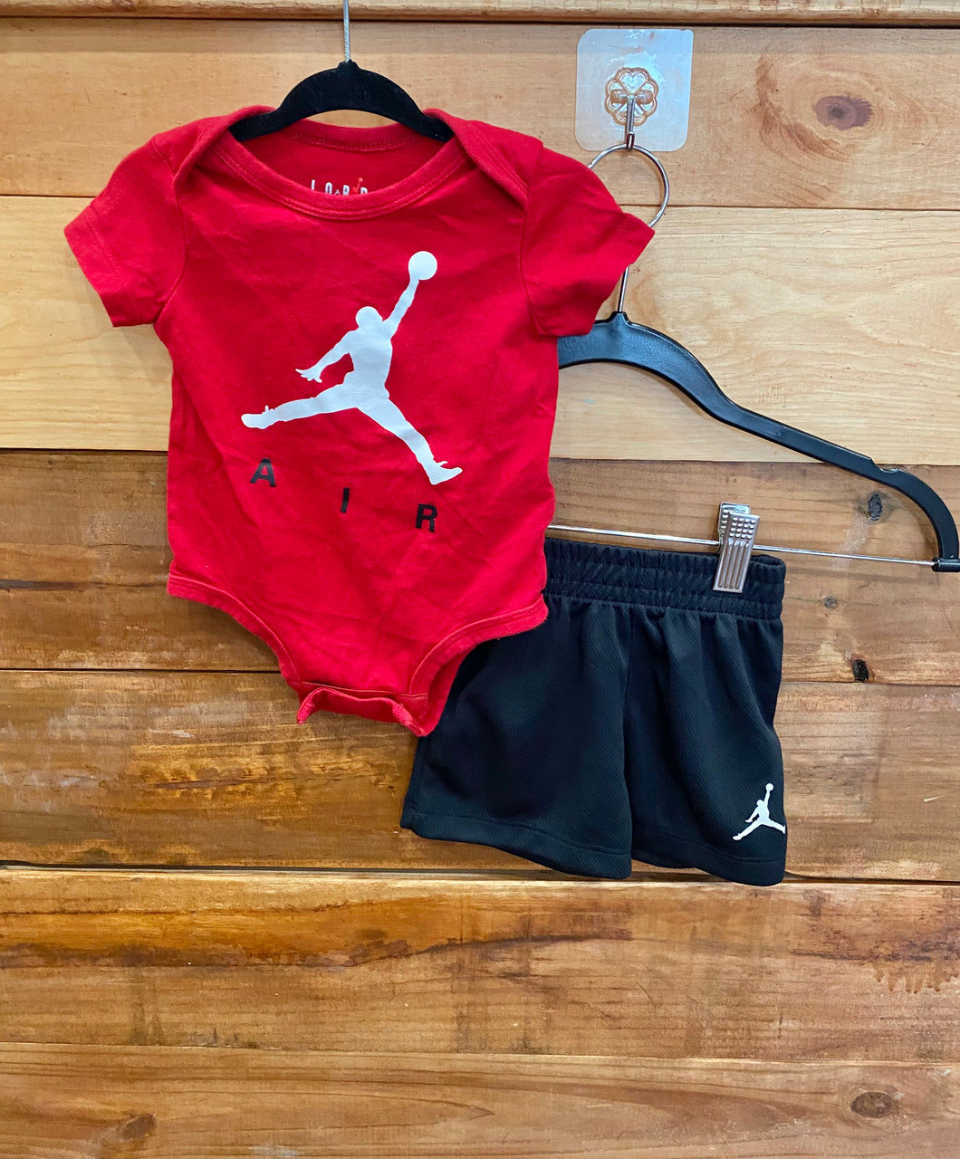 Air Jordan Black & Red 2pc Outfit Size 6m
