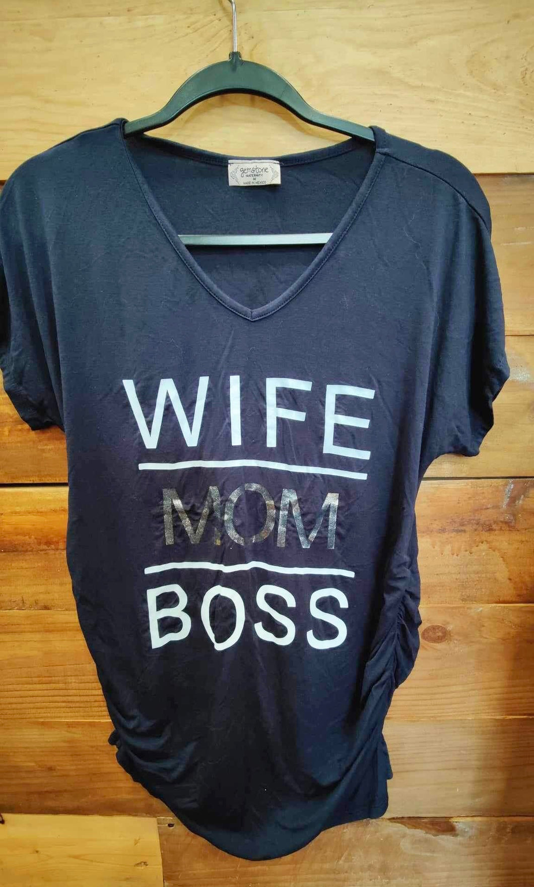 Gemstone Maternity Blue Mom Boss Shirt Size Medium