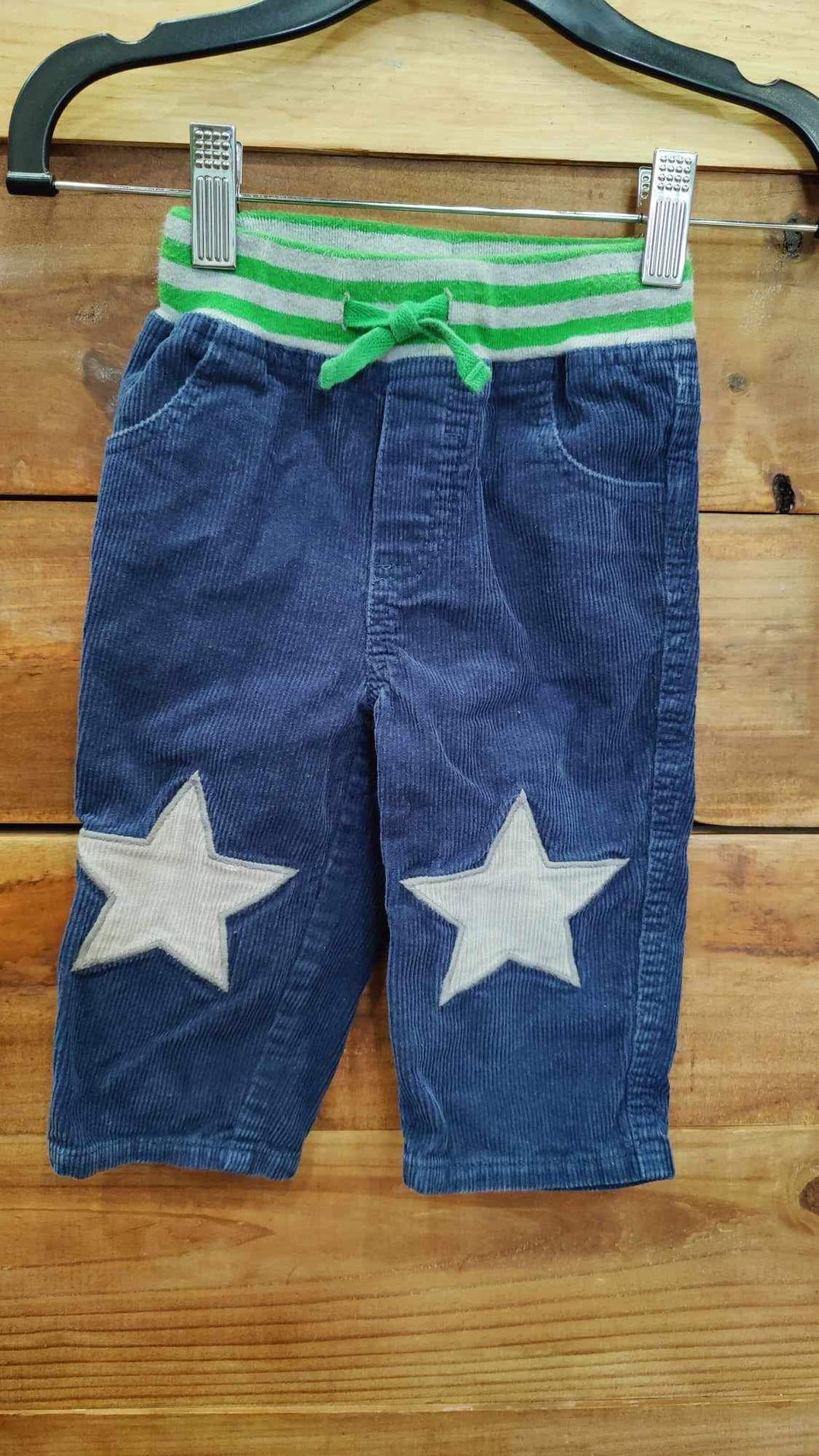 Baby Boden Blue Star Cord Pants Size 12-18m