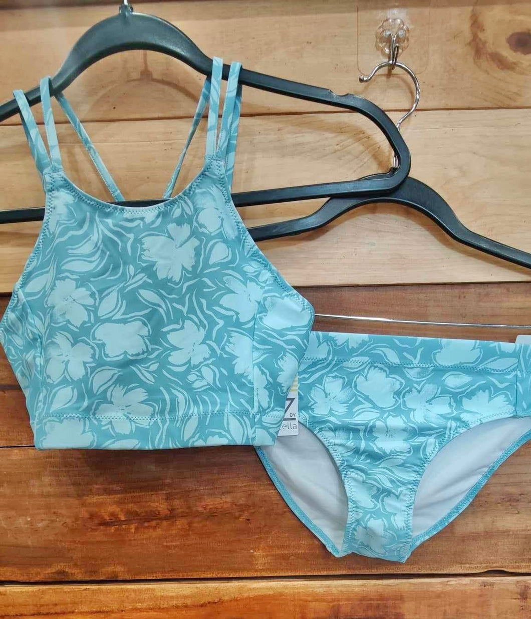 Zella Blue Flower Swimsuit Size 10
