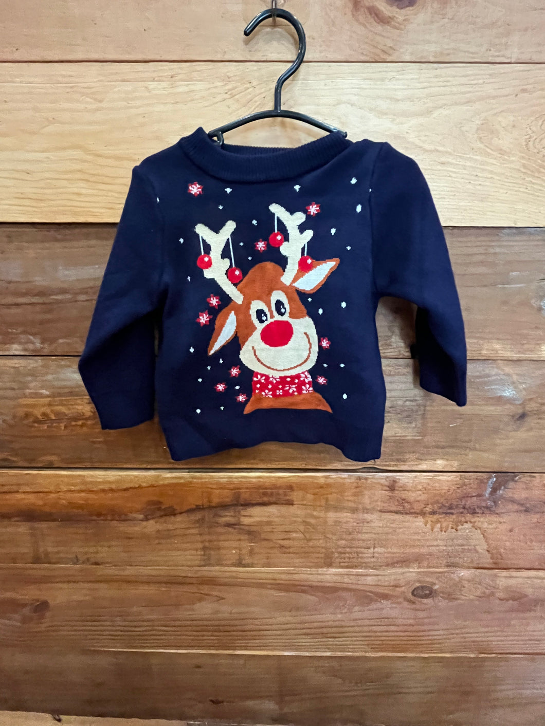 Shein Blue Reindeer Sweater Size 6-9m