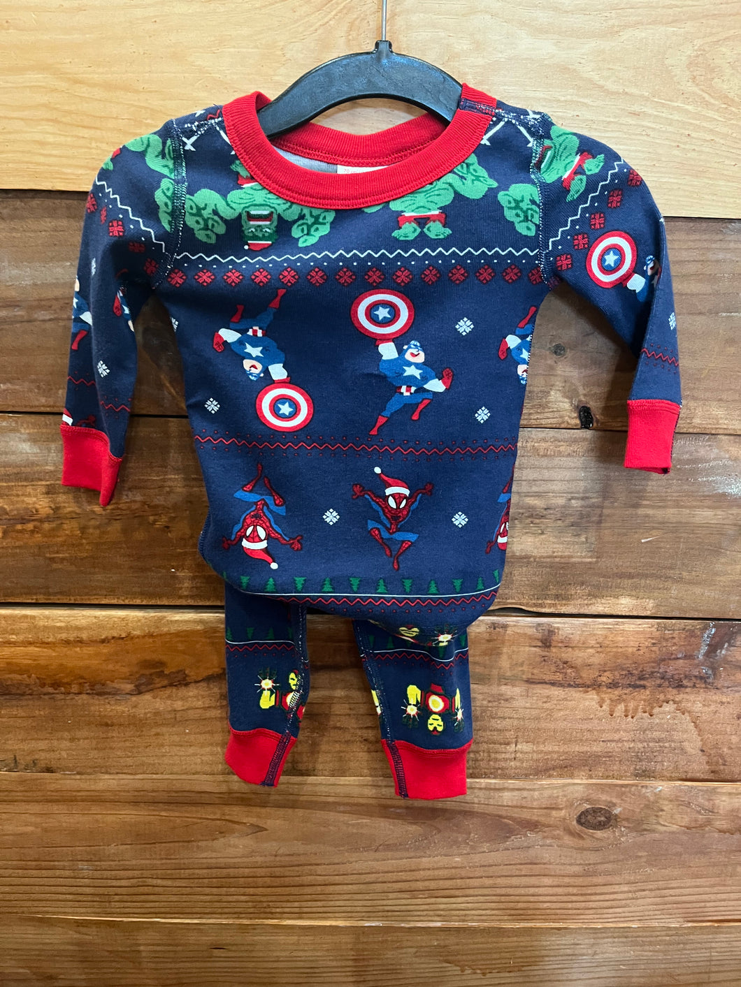 Hanna Andersson Marvel Christmas Long Johns Size 6-12m