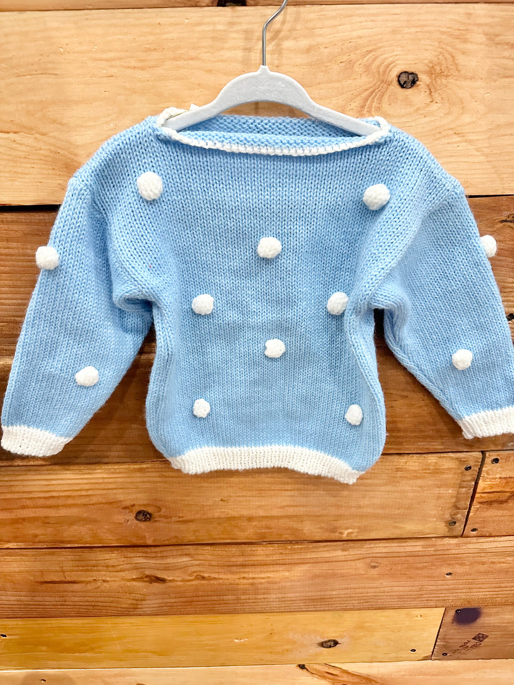 Blue Pom Pom Knit Sweater Size 18-24m