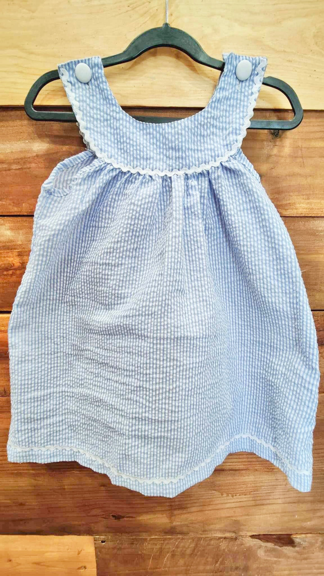 Lil Cactus Blue Seersucker Dress Size 4T
