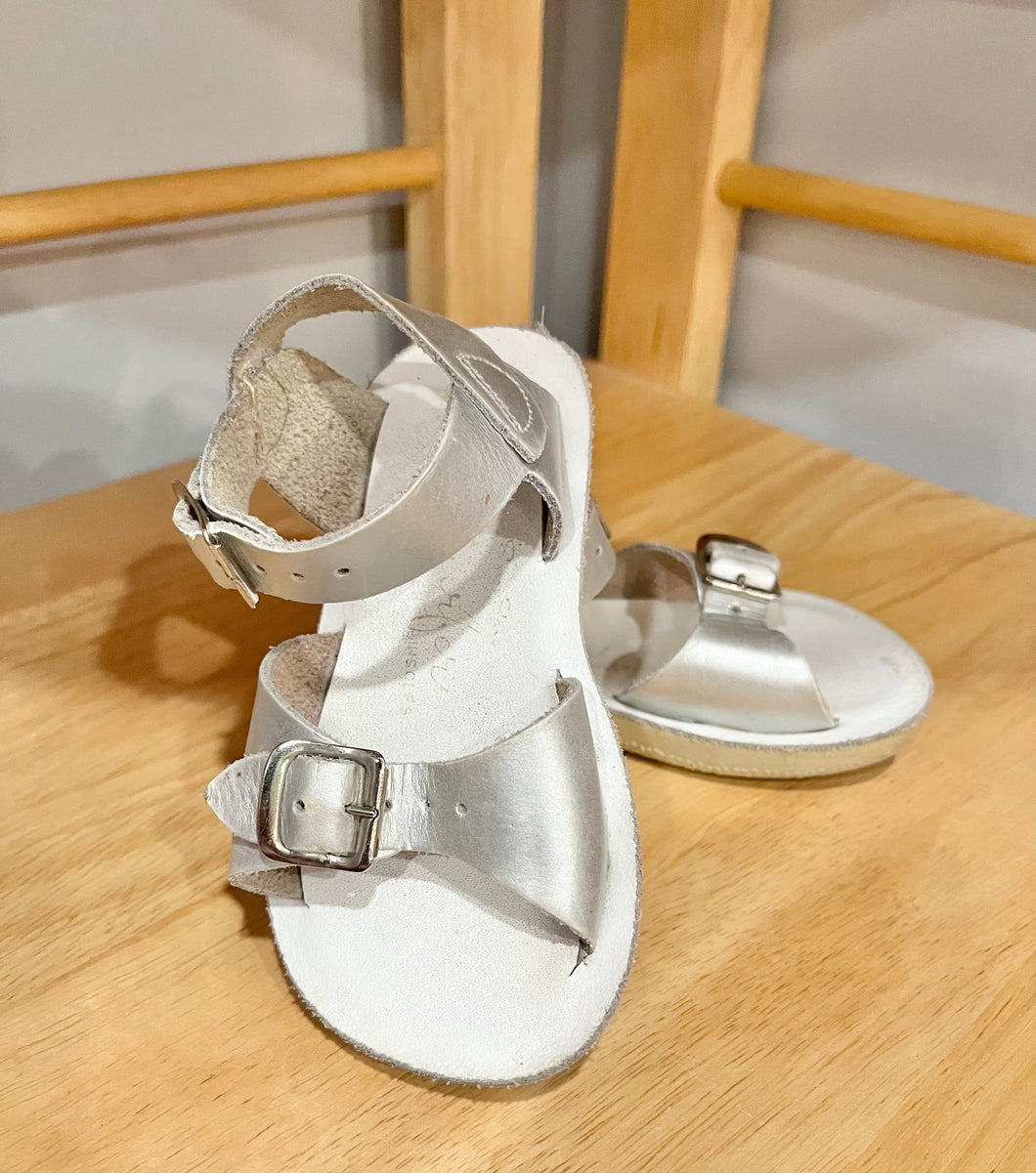 Salt Water Silver Sandals Size 7