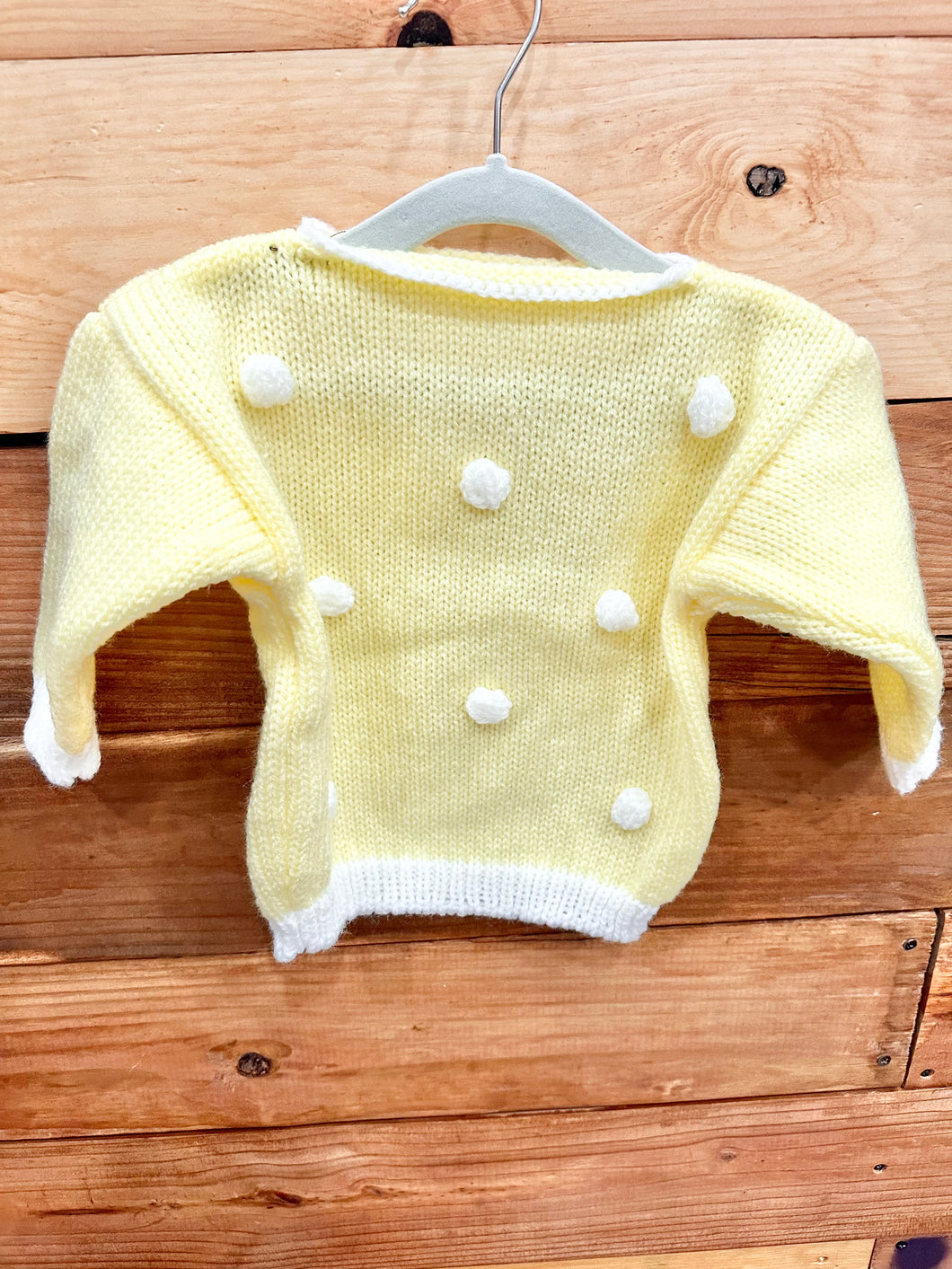 Yellow Pom Pom Knit Sweater Size 18-24m