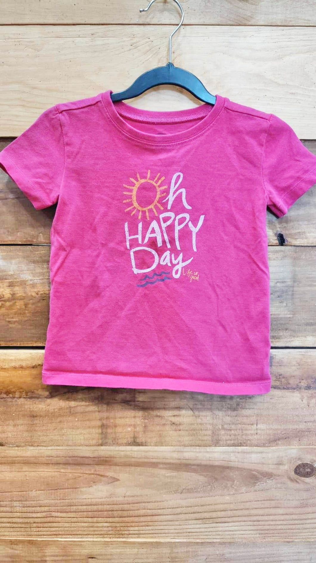 Life Is Good Pink Happy Shirt Size 2T
