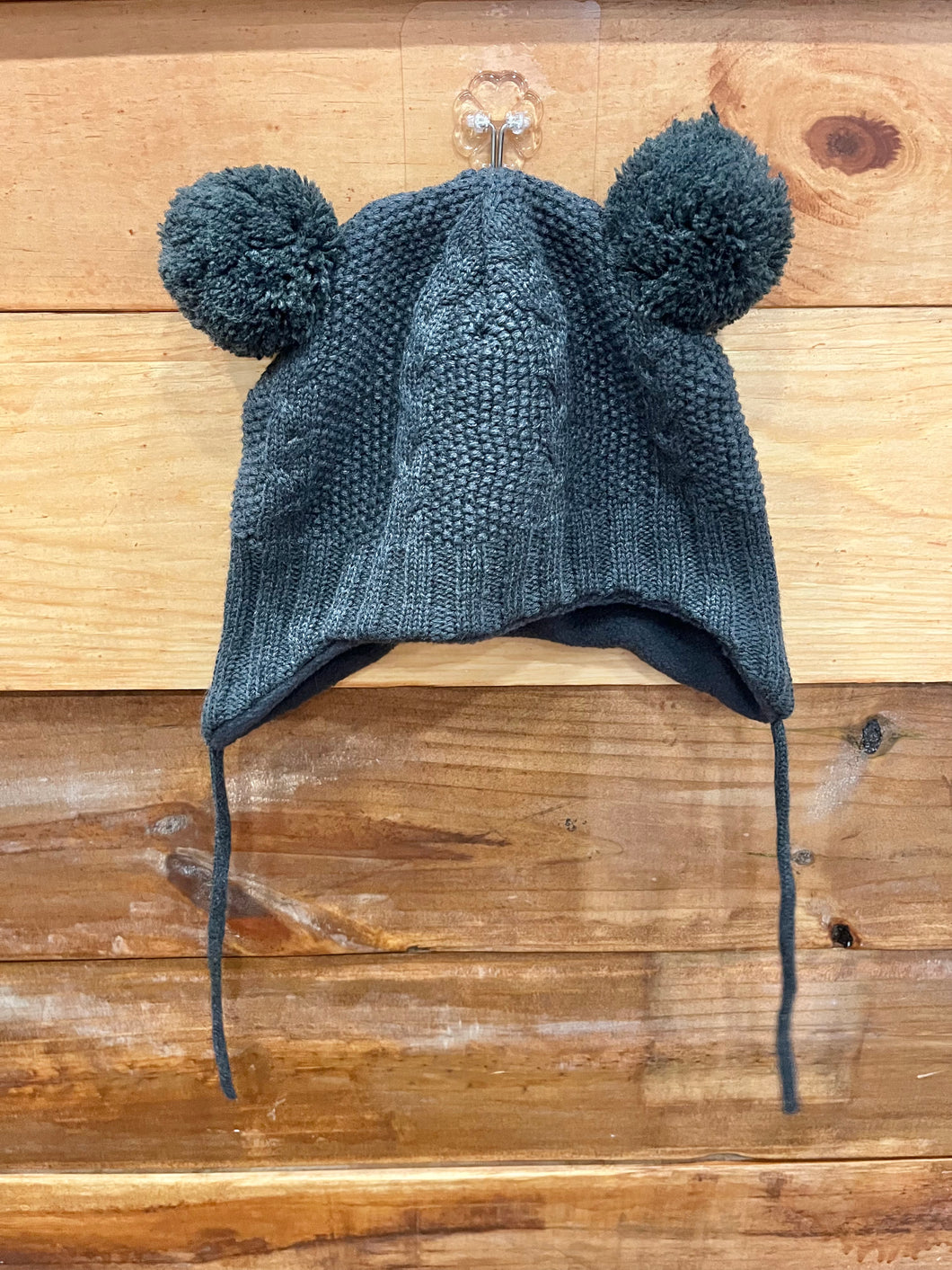 H&M Charcoal Bear Hat Size 6-9m