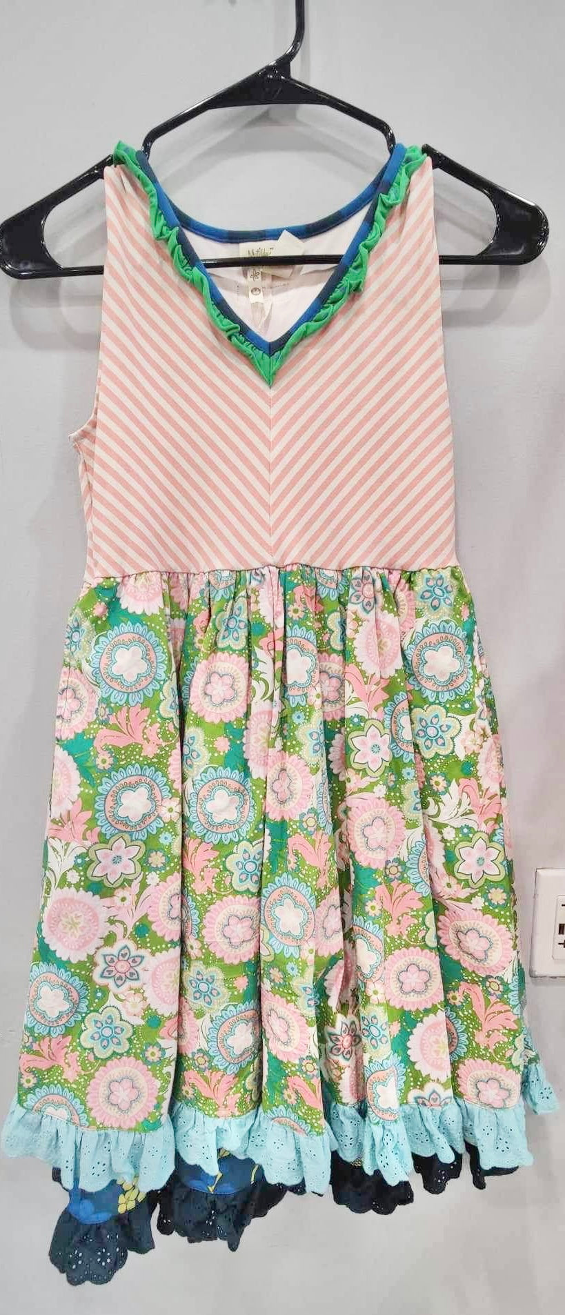 Matilda Jane Green & Pink Flower Dress Size 14