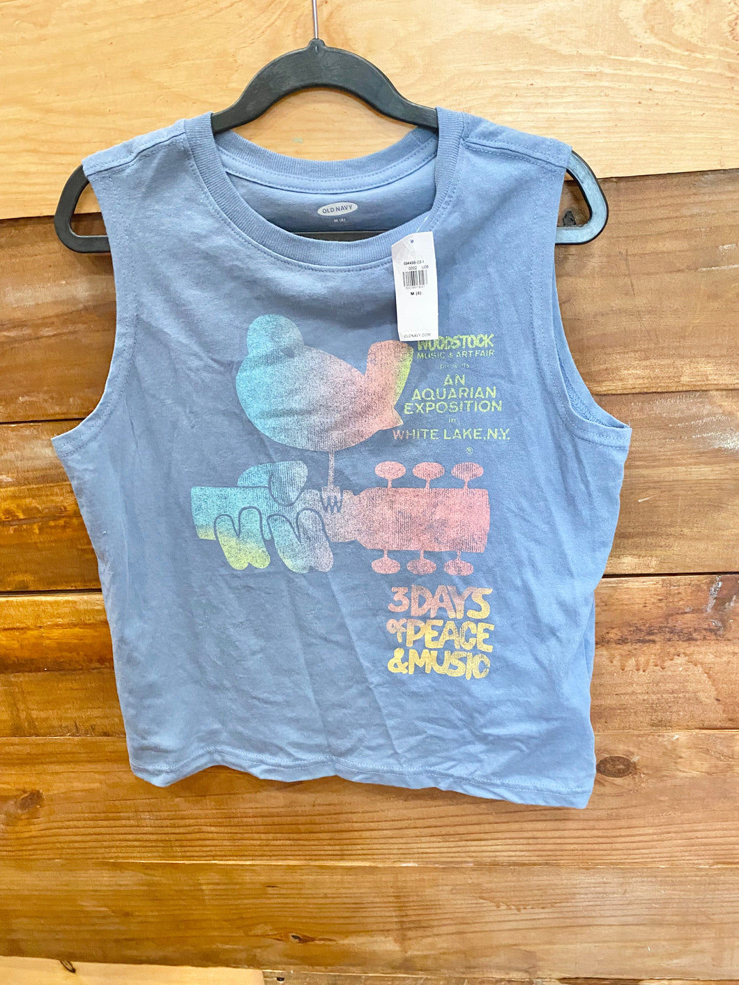 Old Navy Blue Woodstock Shirt Size 8