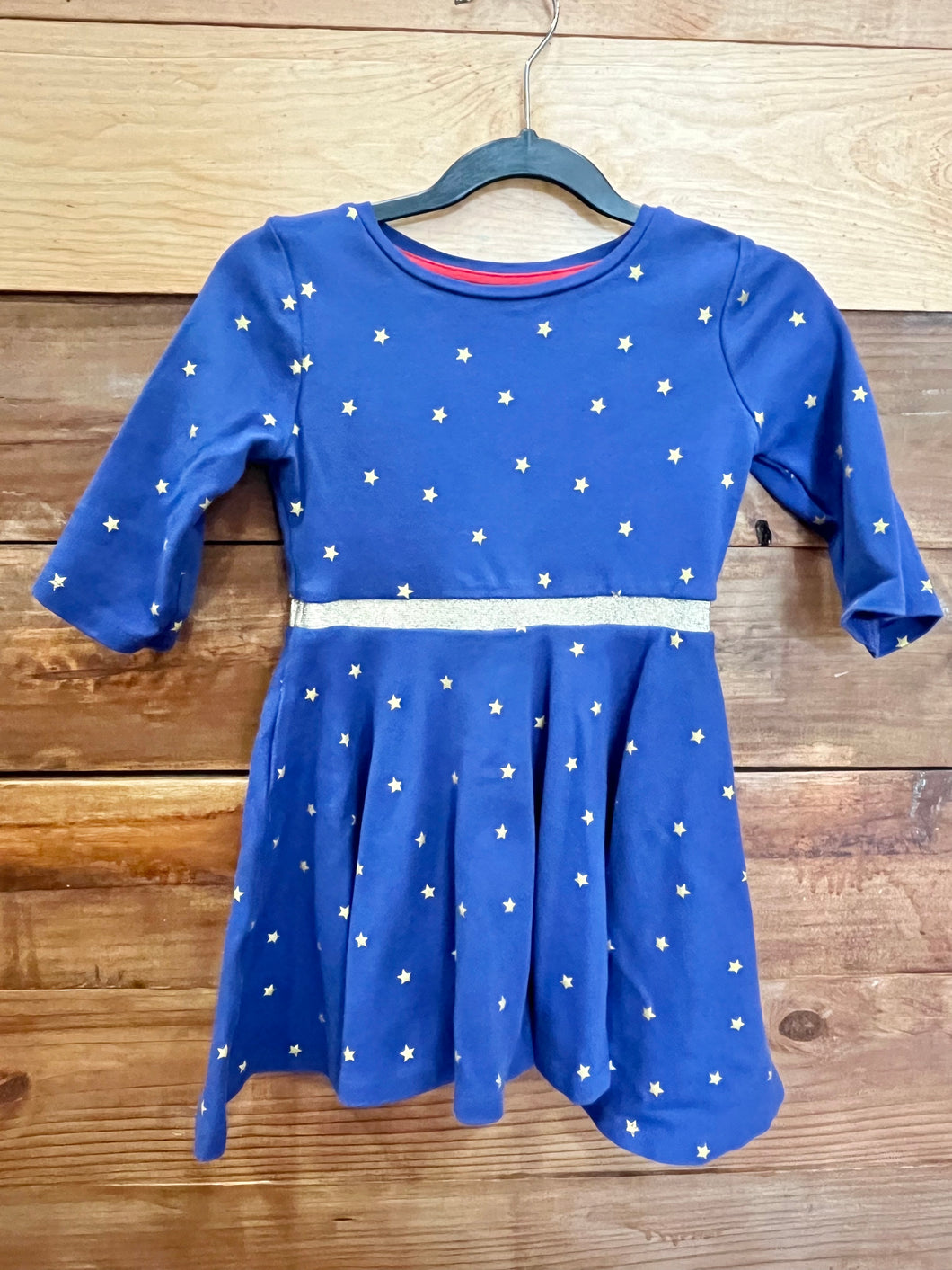 Mini Boden Blue Stars Dress Size 3-4Y