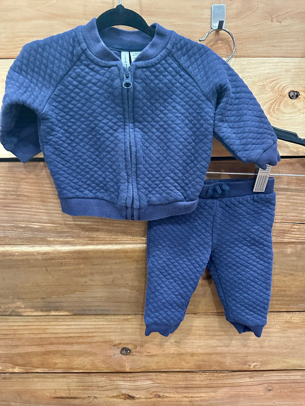 Janie & Jack Blue Quilted 2pc Outfit Size 3-6m