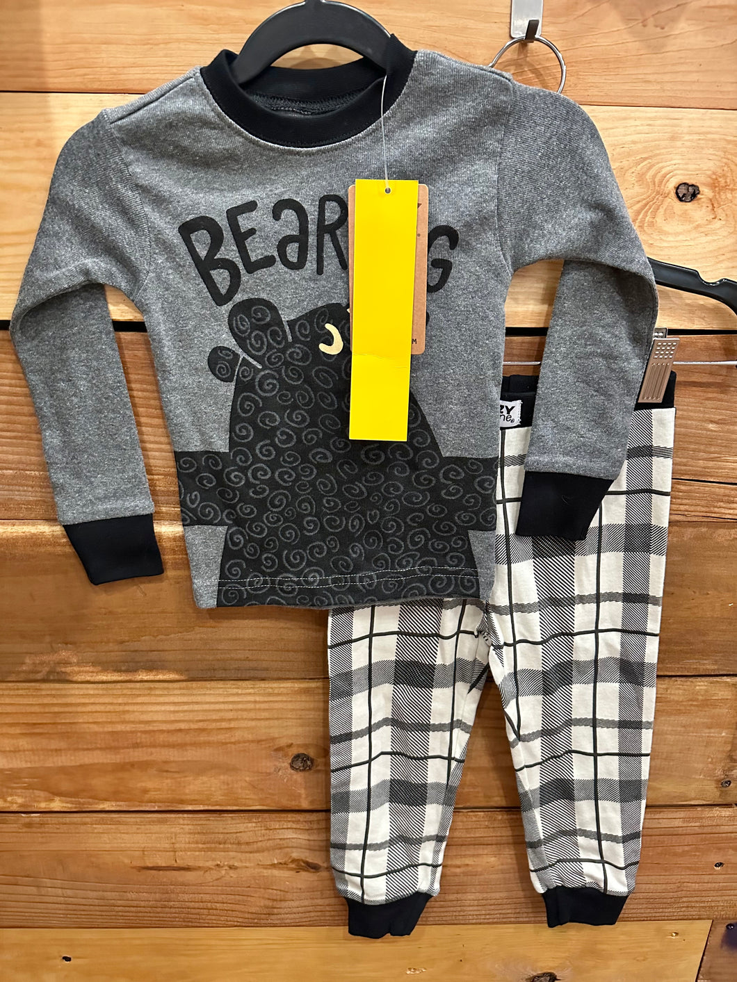 Lazy One Gray Bear Pajamas Size 2T