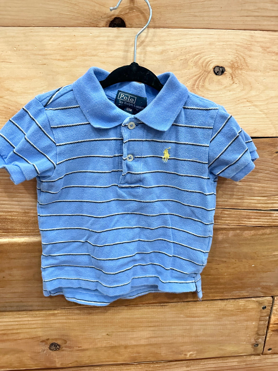 Ralph Lauren Blue Striped Shirt Size 12m