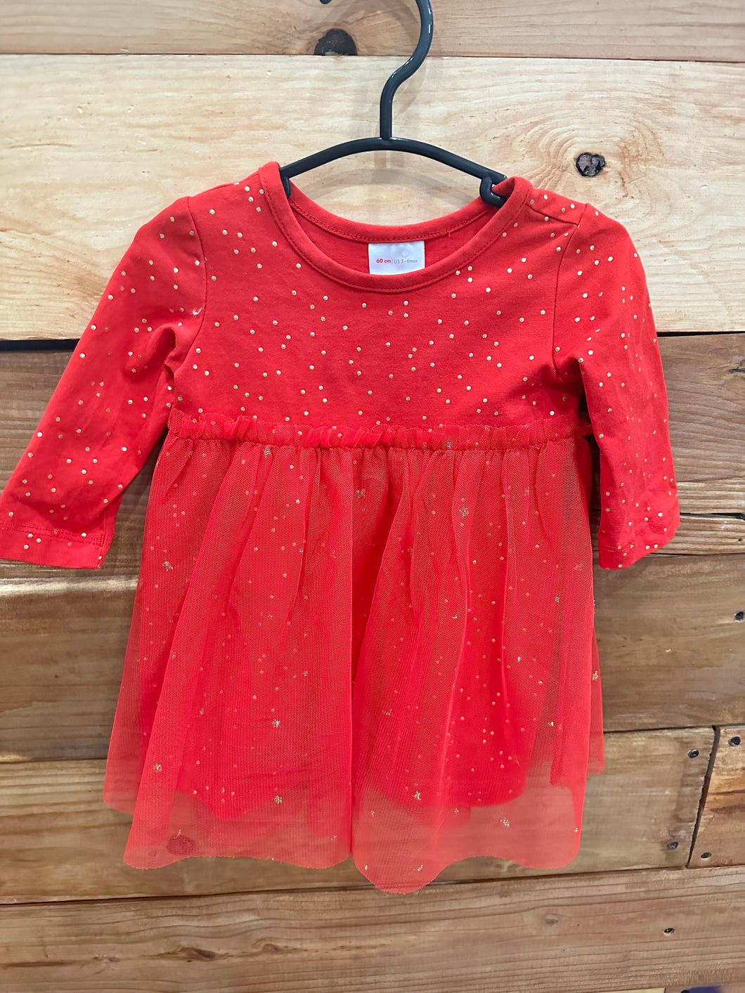 Hanna Andersson Red Tulle Dress Size 3-6m